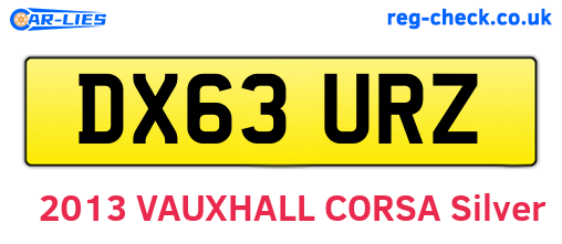DX63URZ are the vehicle registration plates.