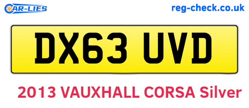 DX63UVD are the vehicle registration plates.