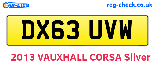 DX63UVW are the vehicle registration plates.