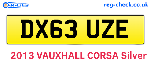 DX63UZE are the vehicle registration plates.