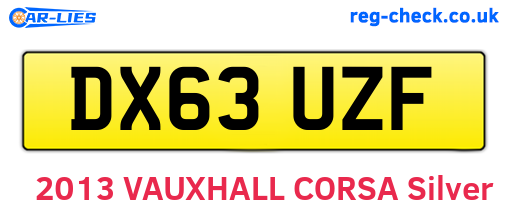 DX63UZF are the vehicle registration plates.