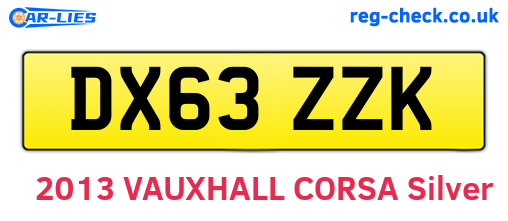 DX63ZZK are the vehicle registration plates.