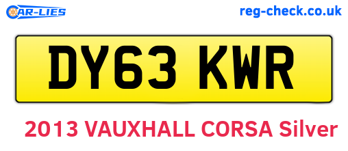 DY63KWR are the vehicle registration plates.