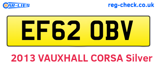 EF62OBV are the vehicle registration plates.