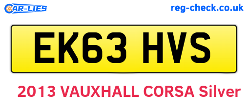 EK63HVS are the vehicle registration plates.