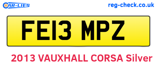 FE13MPZ are the vehicle registration plates.