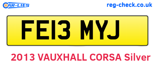 FE13MYJ are the vehicle registration plates.