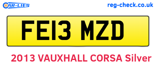 FE13MZD are the vehicle registration plates.