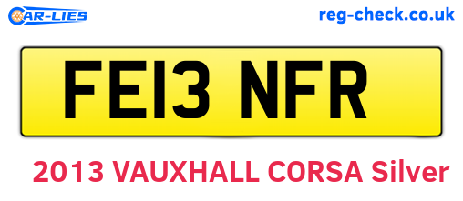FE13NFR are the vehicle registration plates.