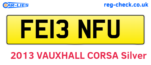 FE13NFU are the vehicle registration plates.