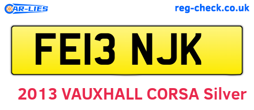 FE13NJK are the vehicle registration plates.