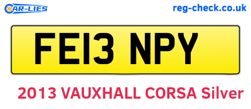 FE13NPY are the vehicle registration plates.
