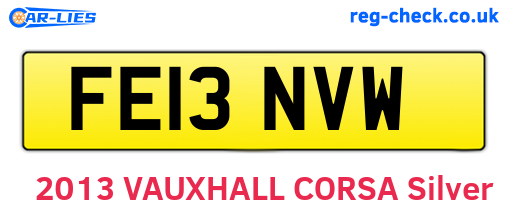 FE13NVW are the vehicle registration plates.