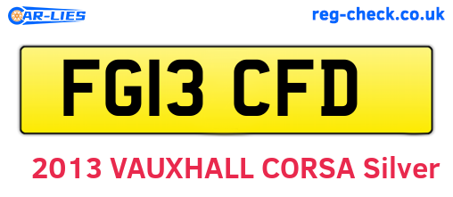 FG13CFD are the vehicle registration plates.