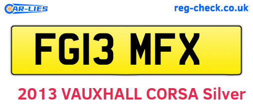 FG13MFX are the vehicle registration plates.