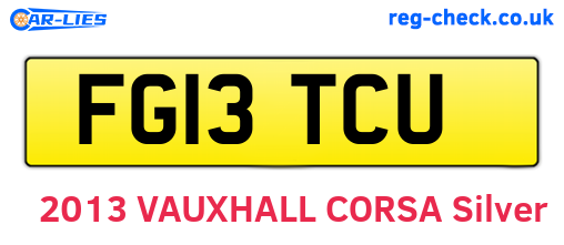 FG13TCU are the vehicle registration plates.