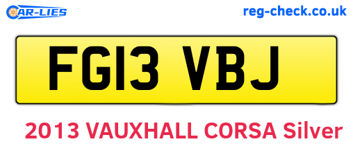 FG13VBJ are the vehicle registration plates.
