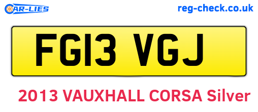 FG13VGJ are the vehicle registration plates.