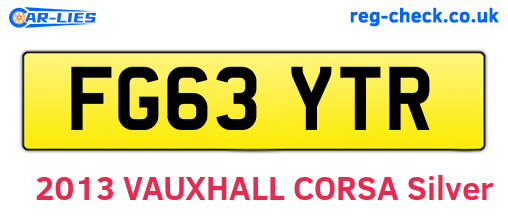 FG63YTR are the vehicle registration plates.
