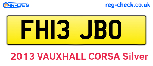 FH13JBO are the vehicle registration plates.