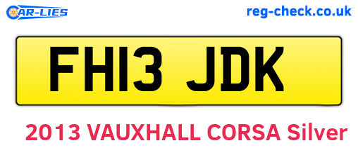 FH13JDK are the vehicle registration plates.