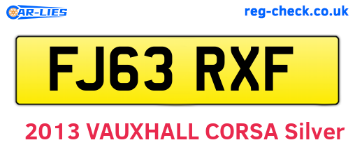 FJ63RXF are the vehicle registration plates.