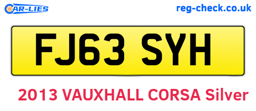 FJ63SYH are the vehicle registration plates.