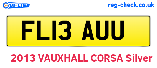 FL13AUU are the vehicle registration plates.