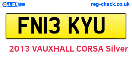 FN13KYU are the vehicle registration plates.