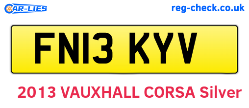 FN13KYV are the vehicle registration plates.