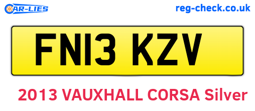 FN13KZV are the vehicle registration plates.