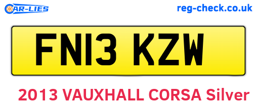 FN13KZW are the vehicle registration plates.