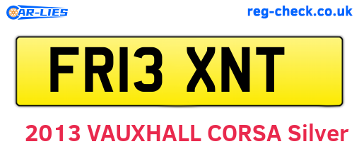 FR13XNT are the vehicle registration plates.
