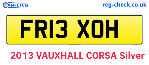 FR13XOH are the vehicle registration plates.