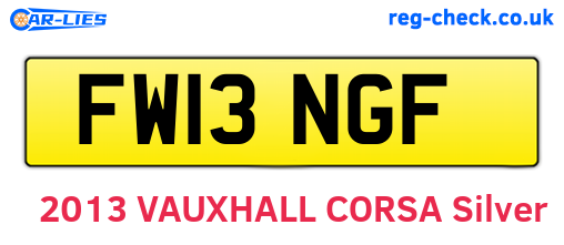 FW13NGF are the vehicle registration plates.