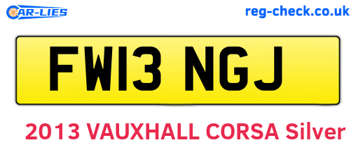 FW13NGJ are the vehicle registration plates.