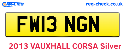 FW13NGN are the vehicle registration plates.