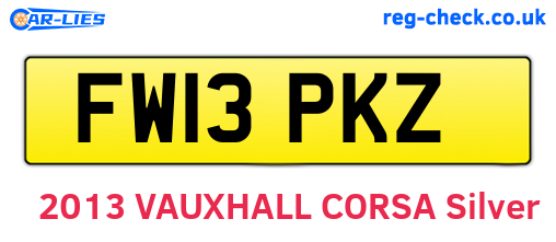 FW13PKZ are the vehicle registration plates.