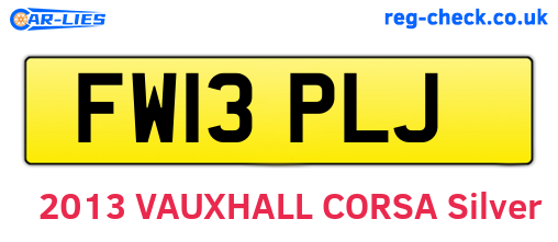 FW13PLJ are the vehicle registration plates.