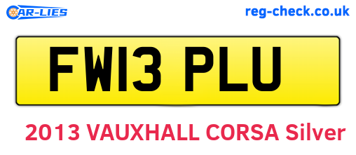 FW13PLU are the vehicle registration plates.