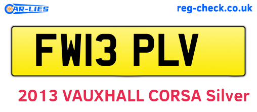 FW13PLV are the vehicle registration plates.
