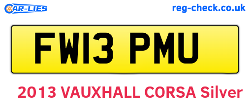 FW13PMU are the vehicle registration plates.