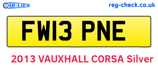 FW13PNE are the vehicle registration plates.