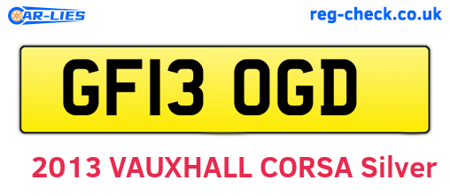 GF13OGD are the vehicle registration plates.