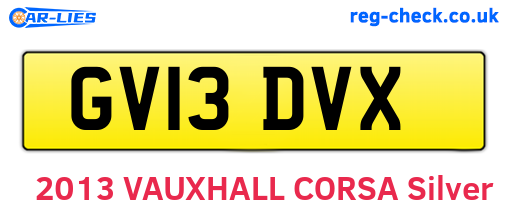 GV13DVX are the vehicle registration plates.