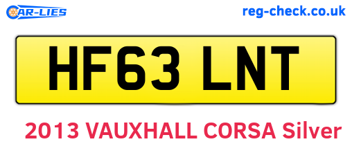 HF63LNT are the vehicle registration plates.