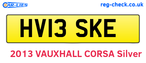 HV13SKE are the vehicle registration plates.