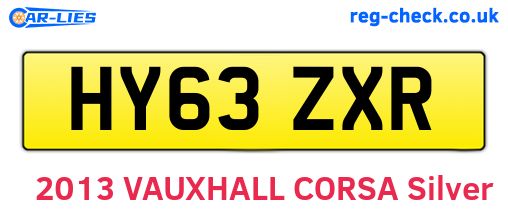 HY63ZXR are the vehicle registration plates.
