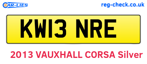 KW13NRE are the vehicle registration plates.