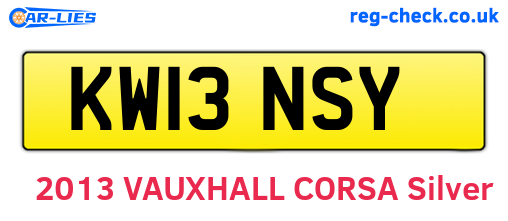 KW13NSY are the vehicle registration plates.